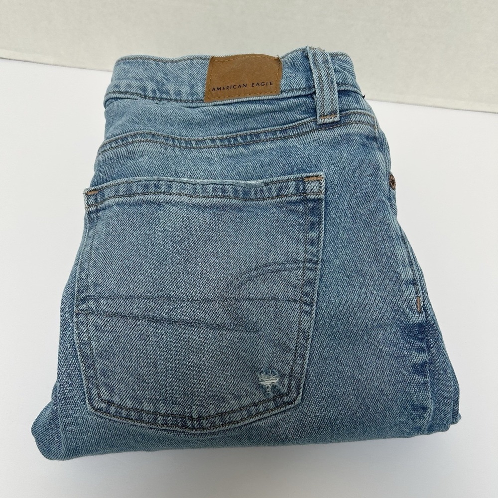 American Eagle Stretch '90s Low-Rise Skinny Kick Size 2 Jeans Raw Hem 2 Tone Hem